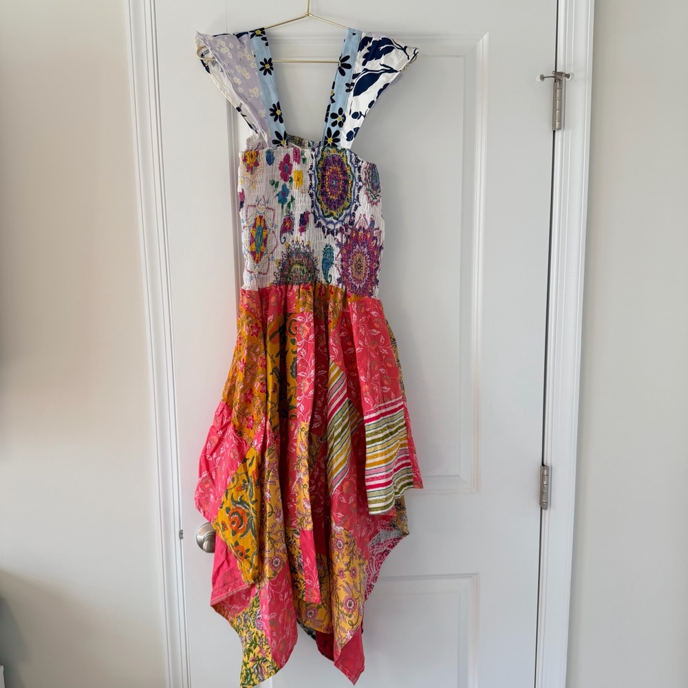 Ashley Taylor Patchwork Handkerchief Hem 100% Cot… - image 1